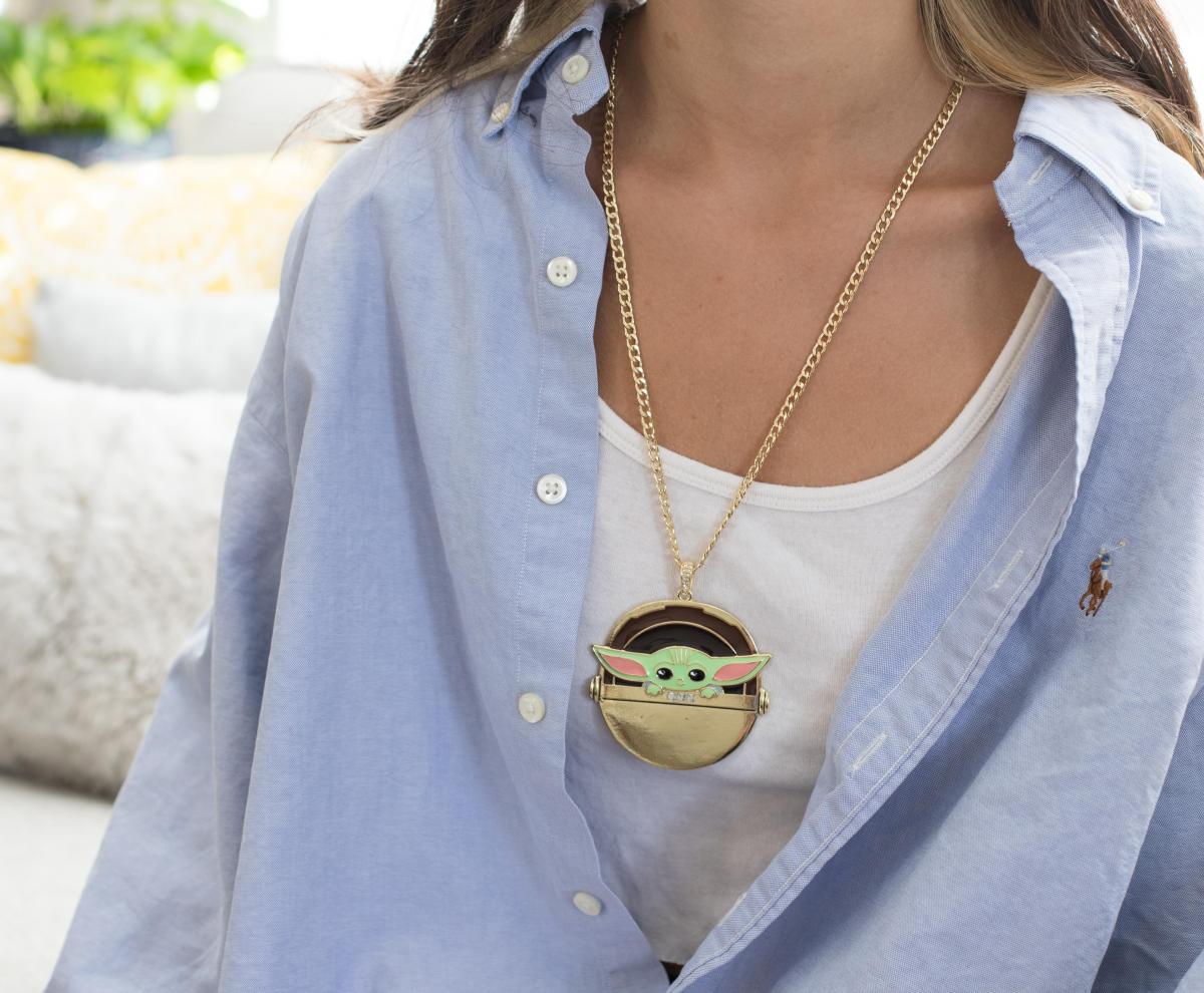 Star Wars The Child In Gold Carriage Pendant Necklace picture