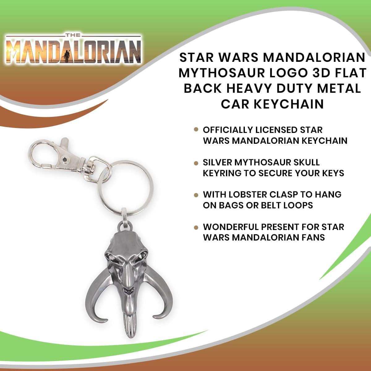 Star Wars Mandalorian Mythosaur 3D Flat Back Metal Keychain picture
