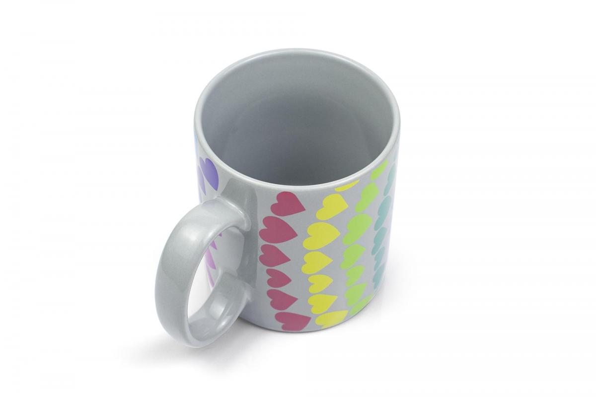 We Are In This Together Rainbow Window Hearts Ceramic Coffee Mug | 16 Ounces picture