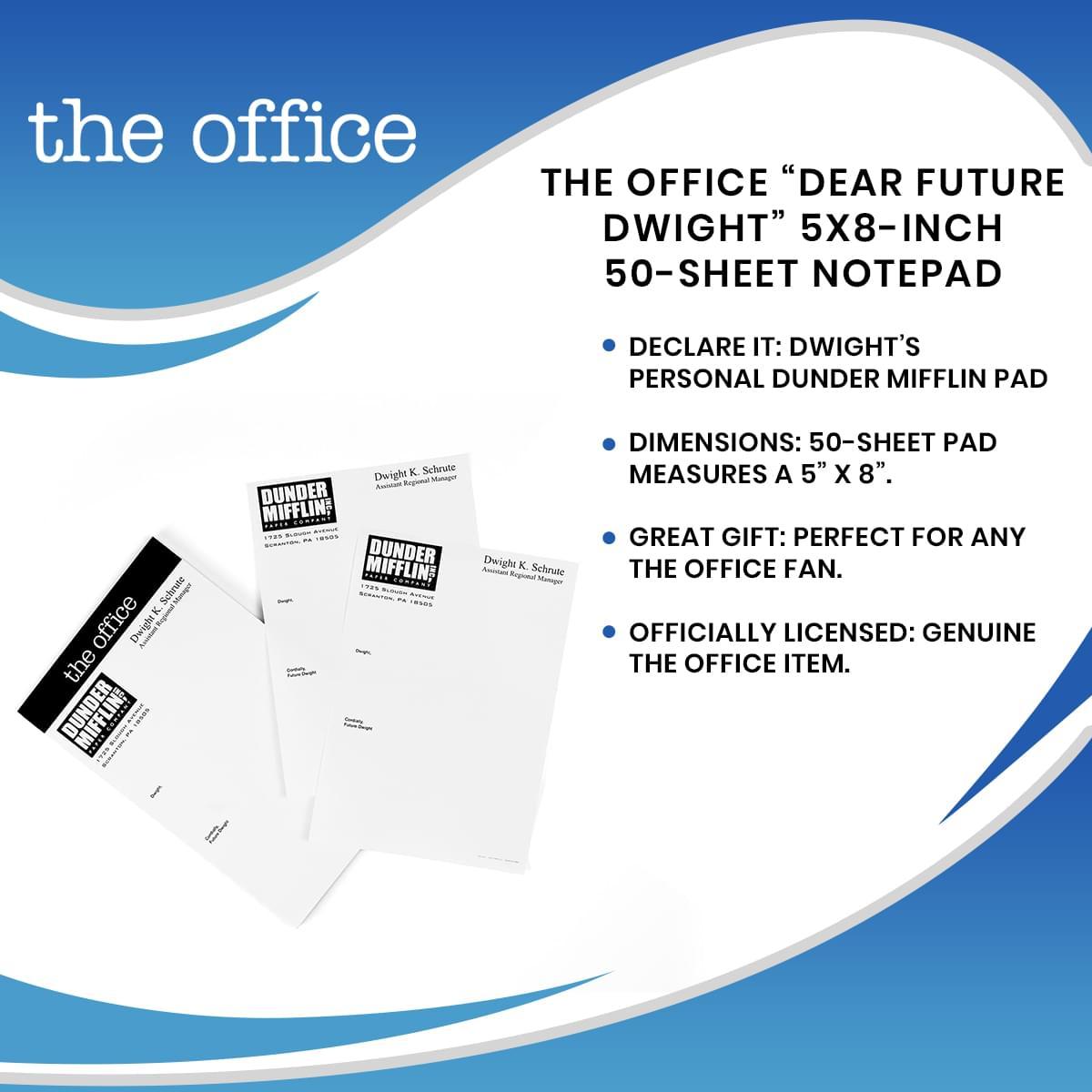 The Office Dear Future Dwight 5x8 Inch 50 Sheet Notepad picture