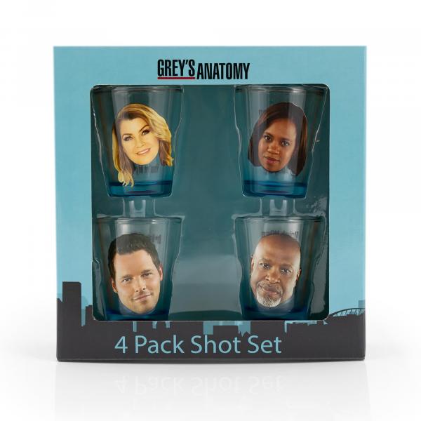 Grey's Anatomy Character Shot Glass Set of 4 picture