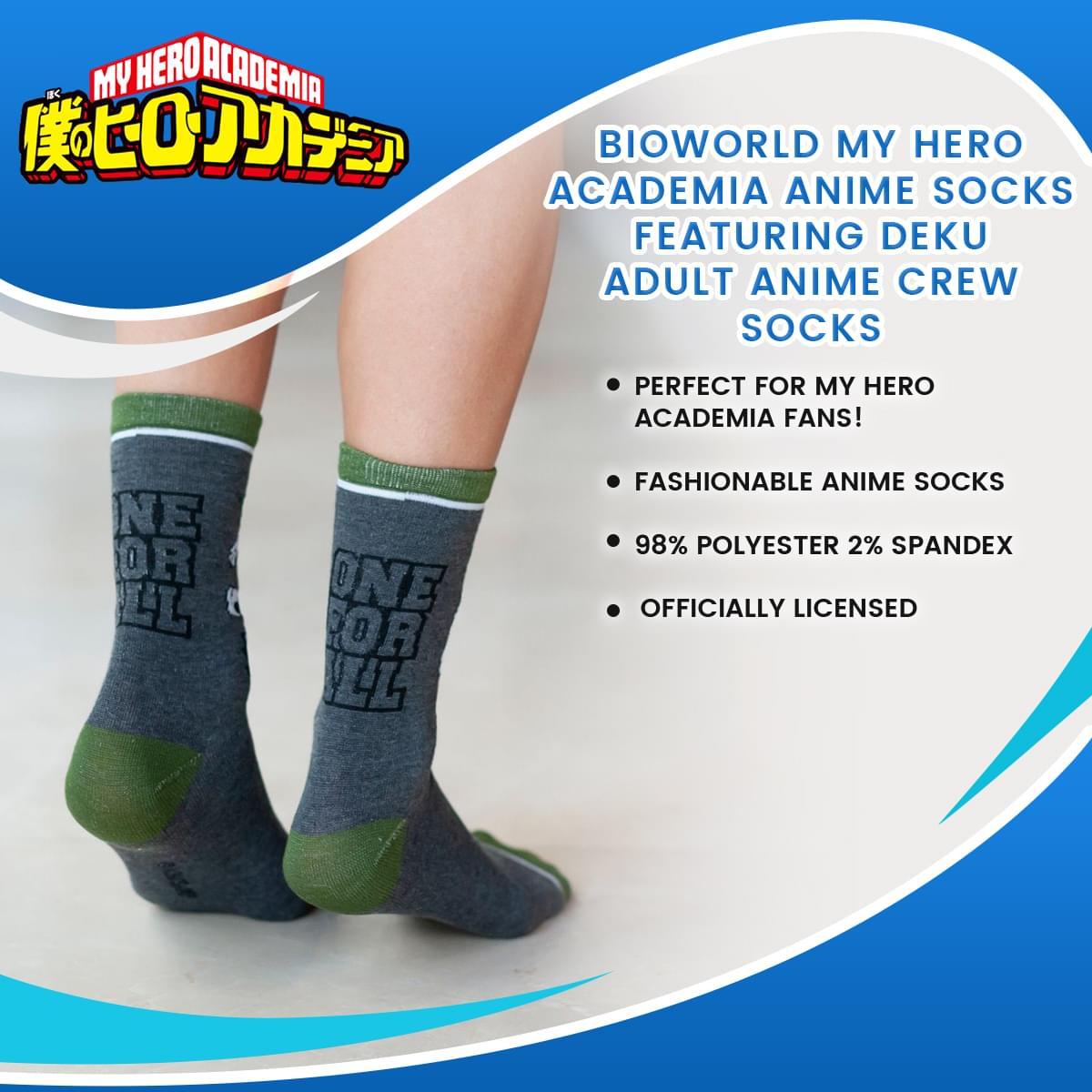 My Hero Academia Deku Adult Crew Socks picture