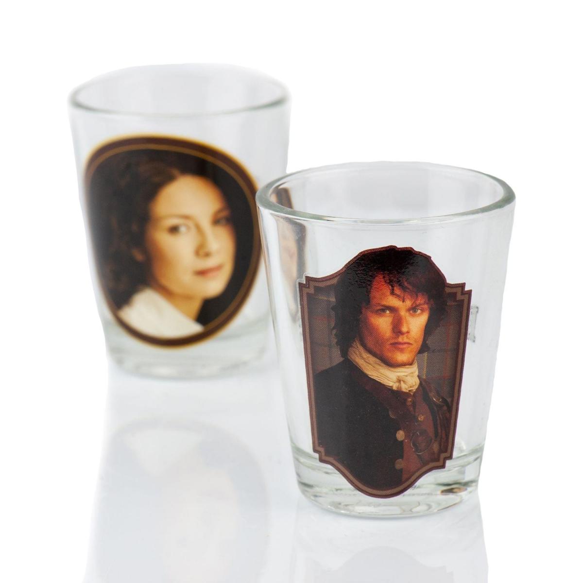 Outlander Jamie and Claire Fraser Shot Glass 2-Pack picture