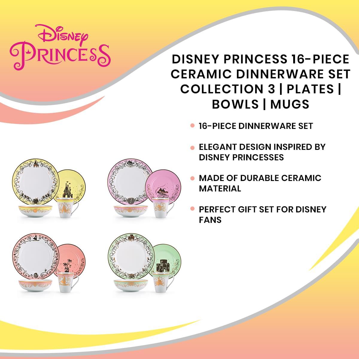 Disney Princess 16-Piece Ceramic Dinnerware Set Collection 3 picture