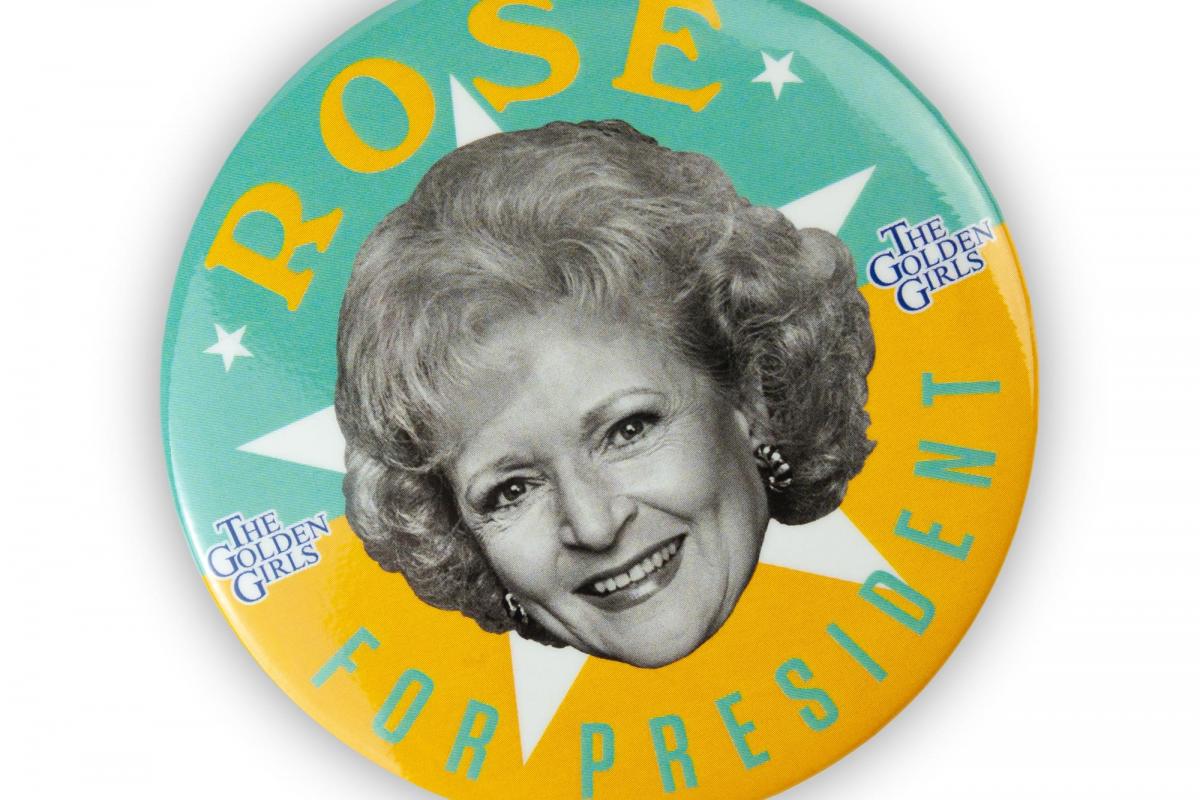 Golden Girls 2020 Rose For President 3 Inch Button Pin picture
