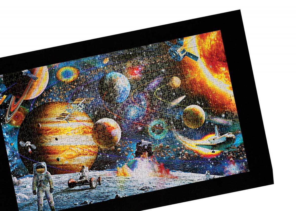 Roll Up 46x26 Inch Felt Jigsaw Puzzle Mat | Fits 1500 Pieces picture