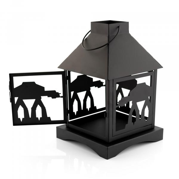 Star Wars Black AT-AT 7 x 12 Inch Stamped Iron Lantern picture