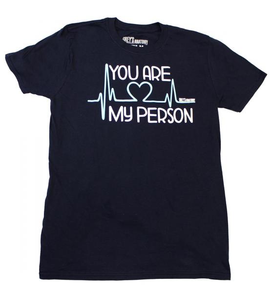 Grey's Anatomy "You Are My Person" Adult Navy T-Shirt picture