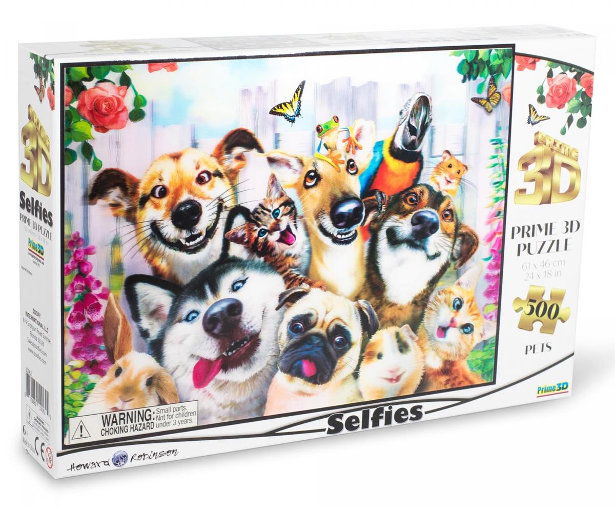 Howard Robinson Pet Selfie 500 Piece 3D Jigsaw Puzzle picture