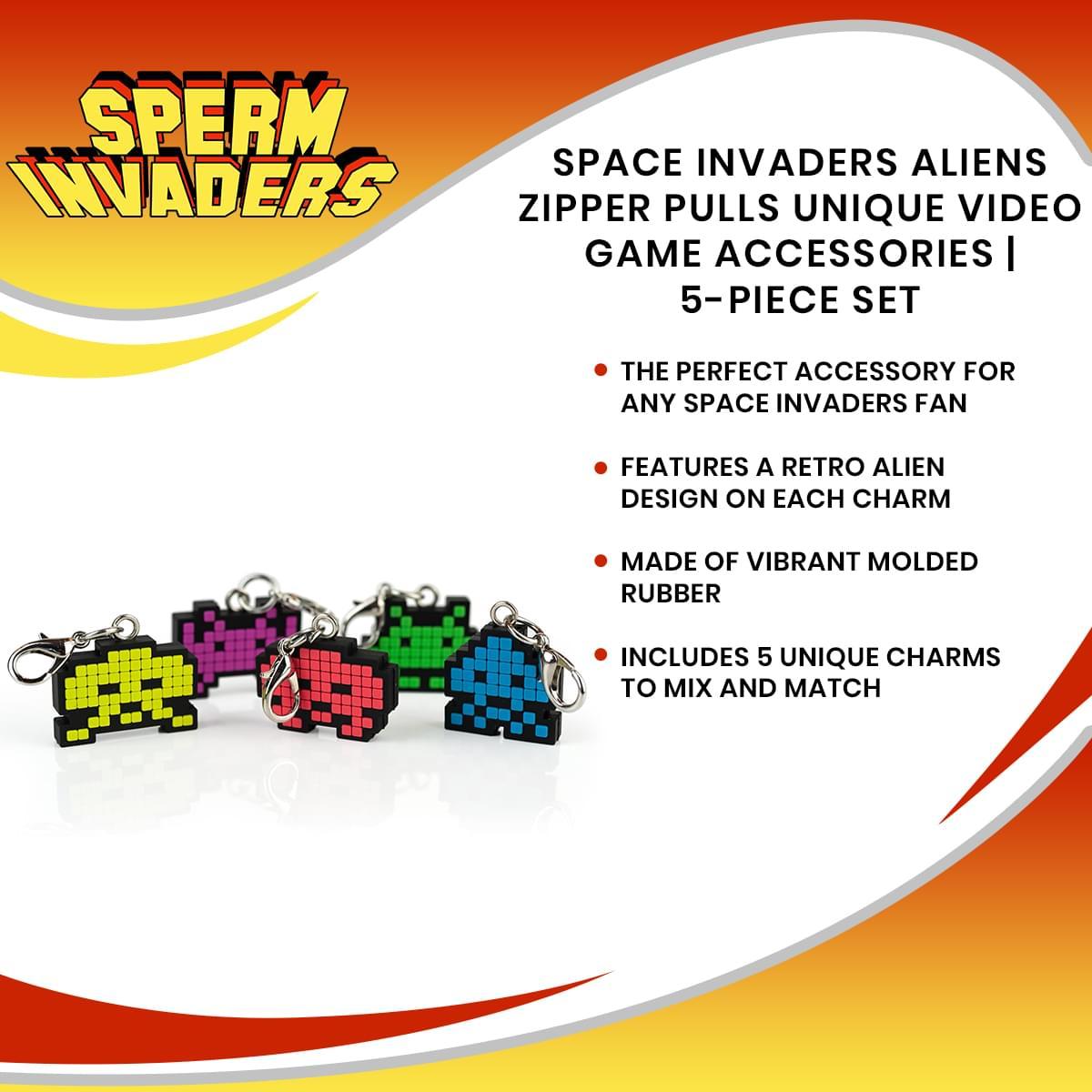 Space Invaders 5-Piece Zipper Pull Set picture