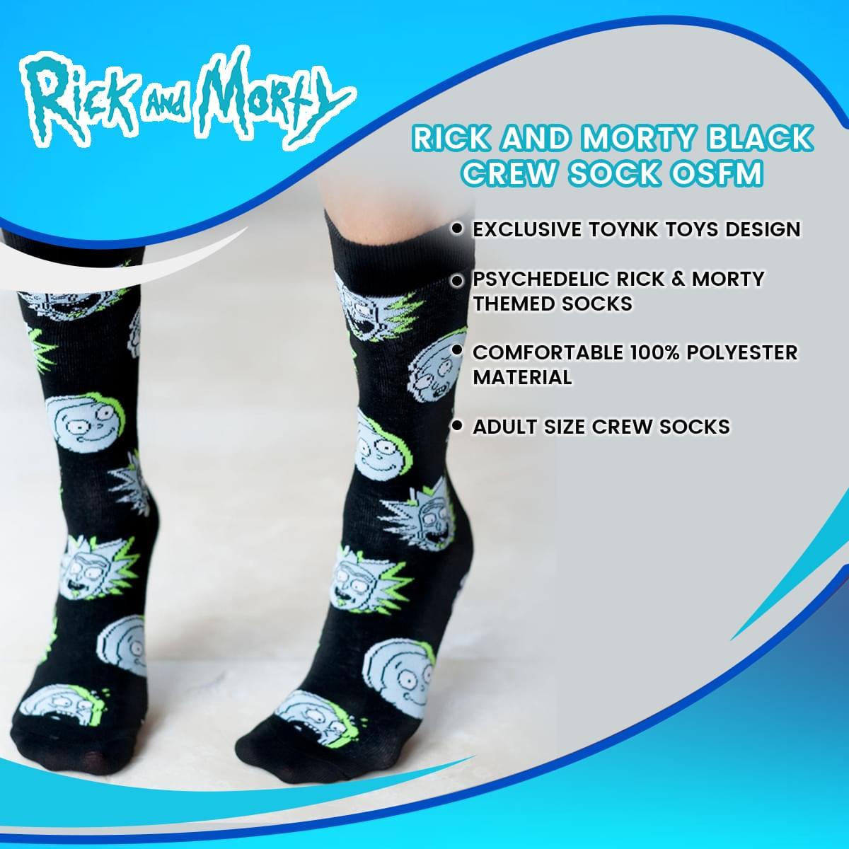Rick And Morty Black Crew Sock OSFM picture