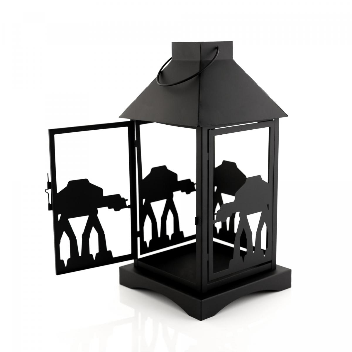 Star Wars Black AT-AT 7 x 14 Inch Stamped Iron Lantern picture