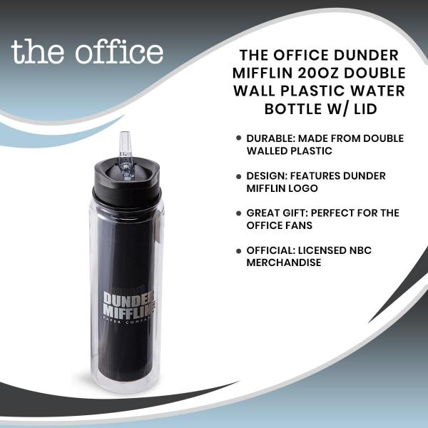 The Office Dunder Mifflin 20oz Plastic Water Bottle w/ Lid picture