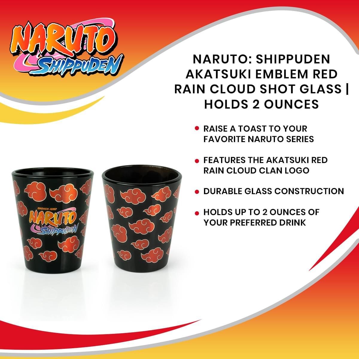 Naruto Shippuden Logo 2oz Black Shot Glass picture