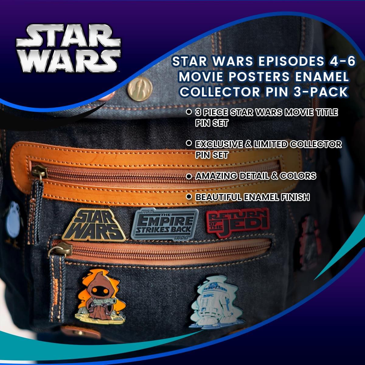 Star Wars Episodes 4-6 Movie Posters Pin 3-Pack picture