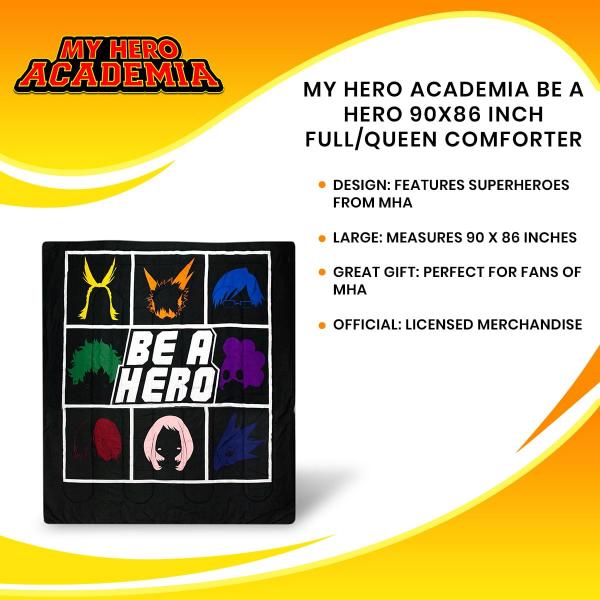 My Hero Academia Be A Hero 90x86 Inch Full/Queen Comforter picture