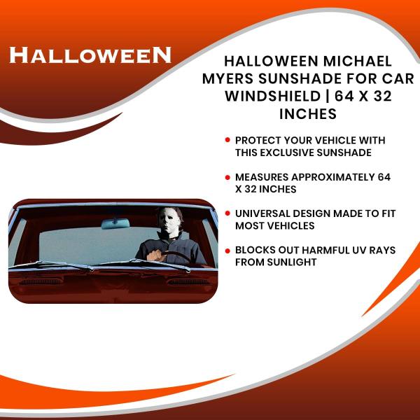 Halloween Michael Myers 64 x 32 Inch Car Sunshade picture
