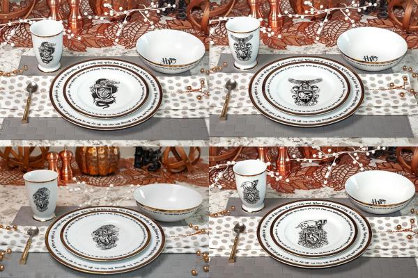 Harry Potter House Logos 16 Piece Ceramic Dinnerware Set picture