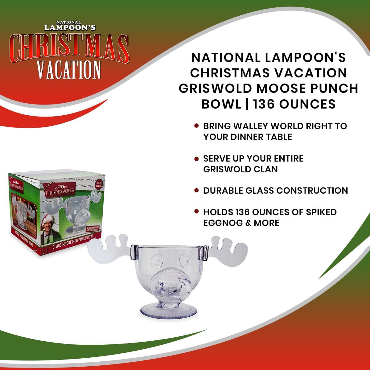 Christmas Vacation Glass Moose Punch Bowl picture