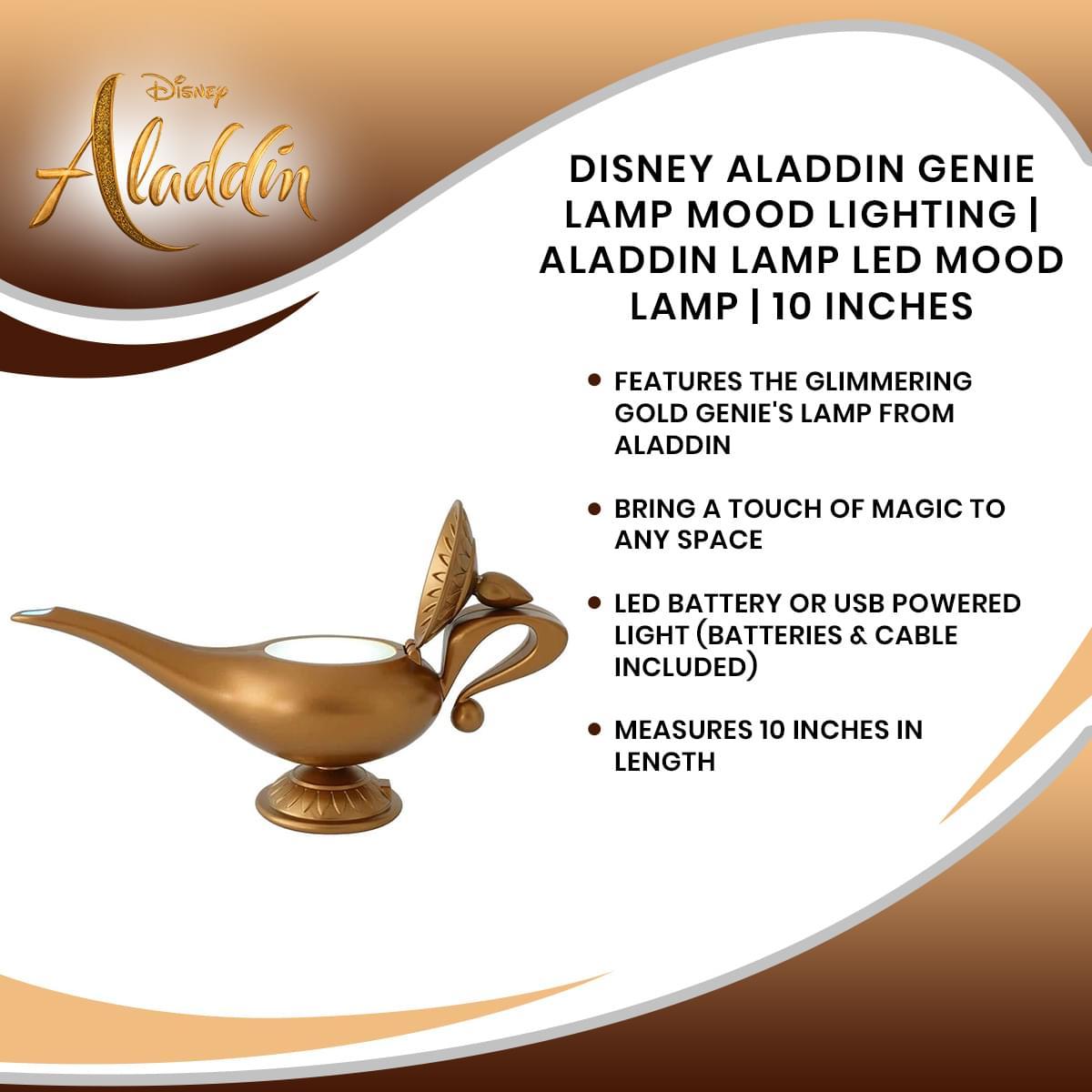 Disney Aladdin Magic Genie Lamp 10 Inch LED Mood Light picture