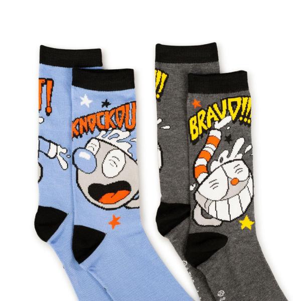 Cuphead Adult Crew Sock 2-Pack - Bravo/ Knockout picture