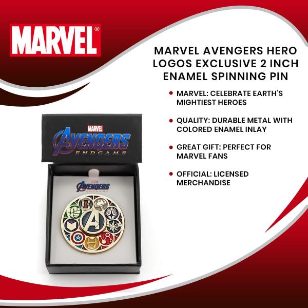 Marvel Avengers Hero Logos Exclusive Enamel Spinning Pin picture