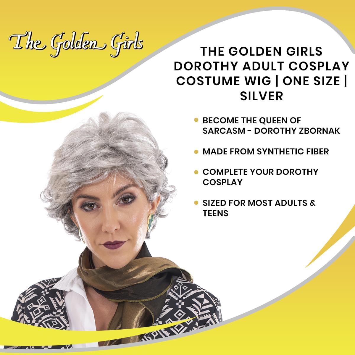 Golden Girls Dorothy Adult Cosplay Costume Wig | Silver picture