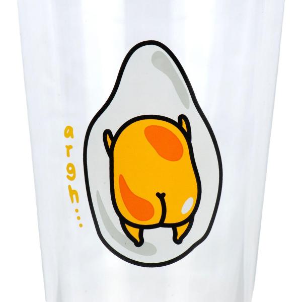 Gudetama the Lazy Egg 16oz Pint Glass - Egg Butt ARGH picture