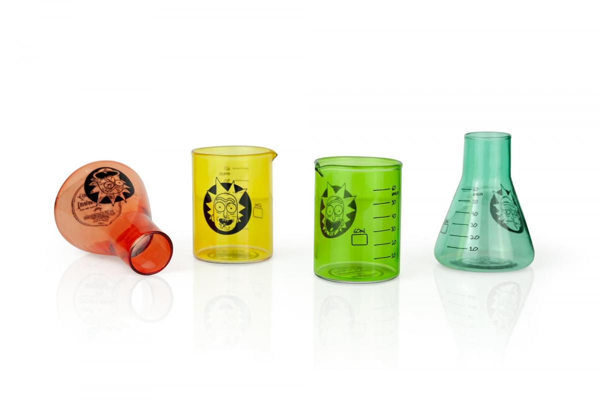 Rick and Morty Lab Beakers 2oz Shot Glasses | Set of 4 picture