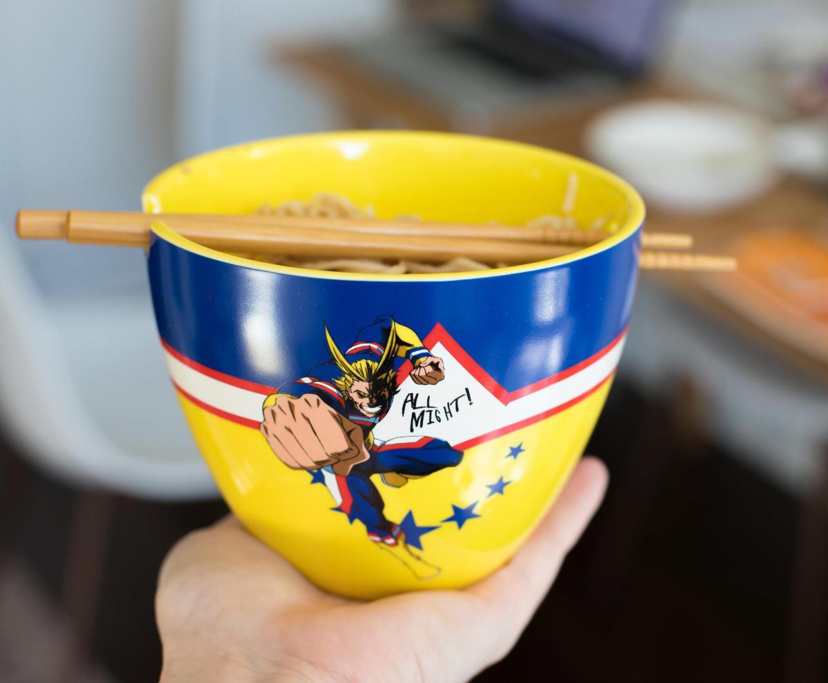 My Hero Academia All Might Dinnerware Set | 16-Ounce Ramen Bowl and Chopsticks picture