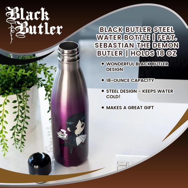 Black Butler Sebastian 18oz Stainless Steel Water Bottle picture