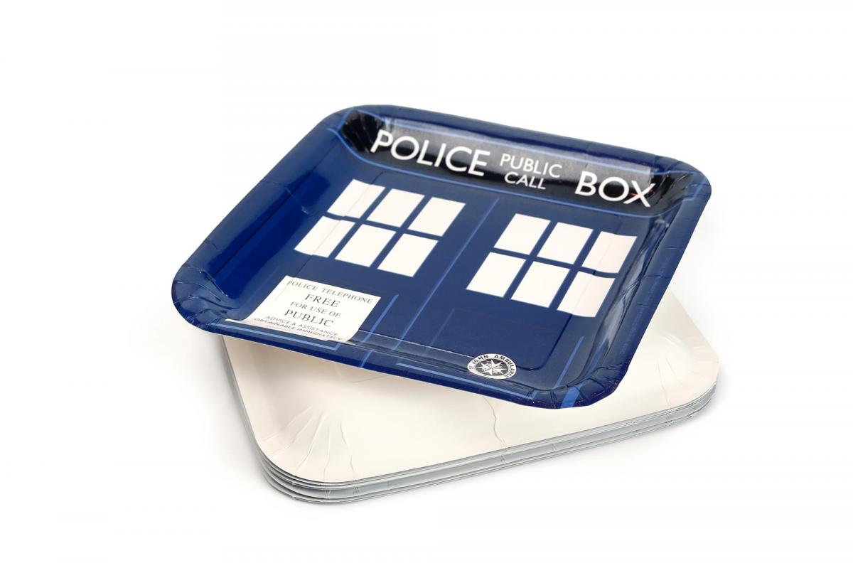 Doctor Who 9" TARDIS Square Paper Plates, Set of 8 picture