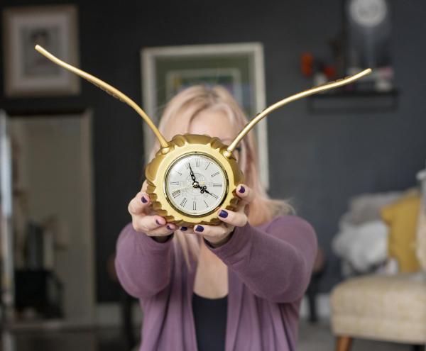 Harry Potter 17.5 Inch Golden Snitch Resin Clock picture