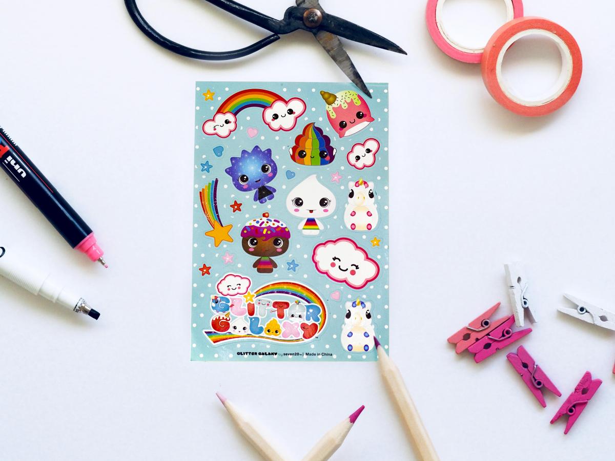 Glitter Galaxy Sticker Friends Sheet Wave 1 picture
