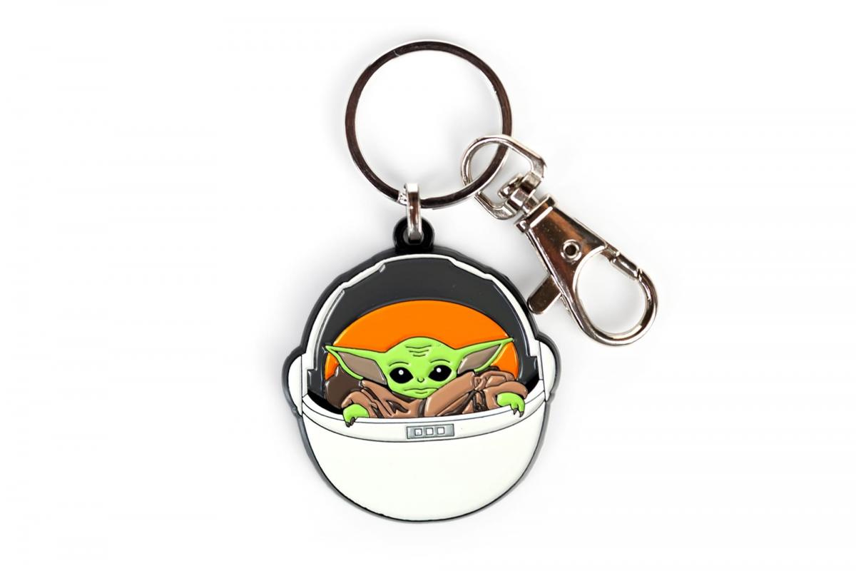 Star Wars Mandalorian The Child In Carriage Enamel Key Chain picture