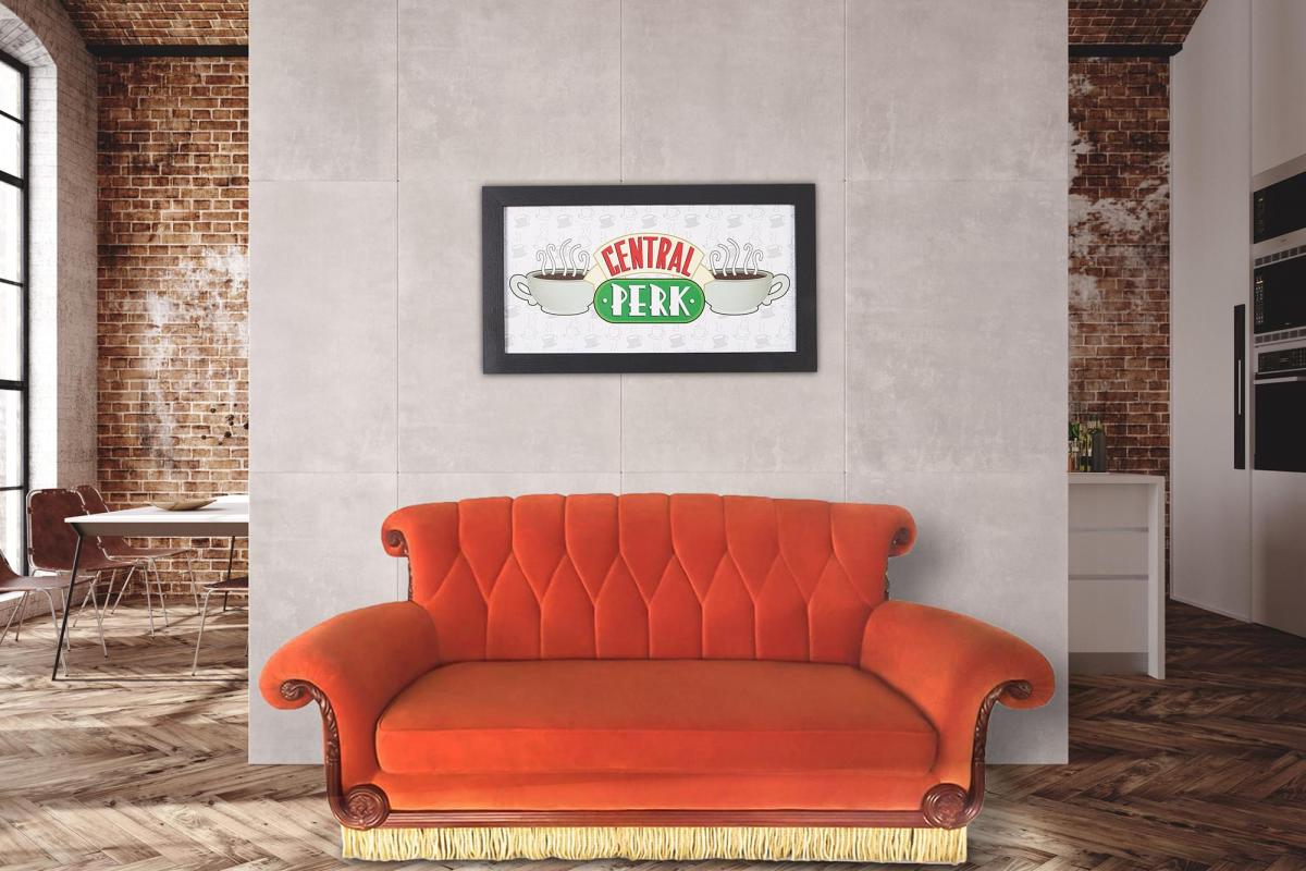 Friends Orange Central Perk 3 Seater Couch picture