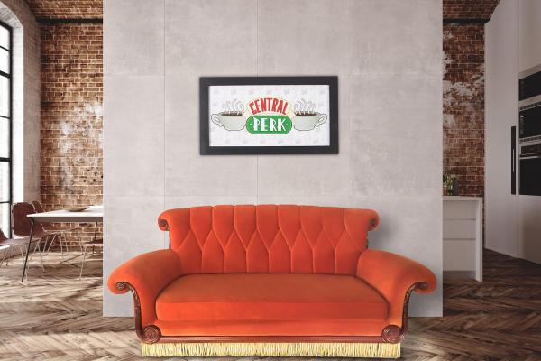 Friends Orange Central Perk 3 Seater Couch picture