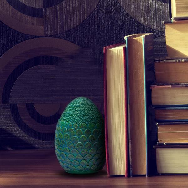 Dragon Egg 4.5" Solid Resin Paperweight Prop Replica - Blue picture