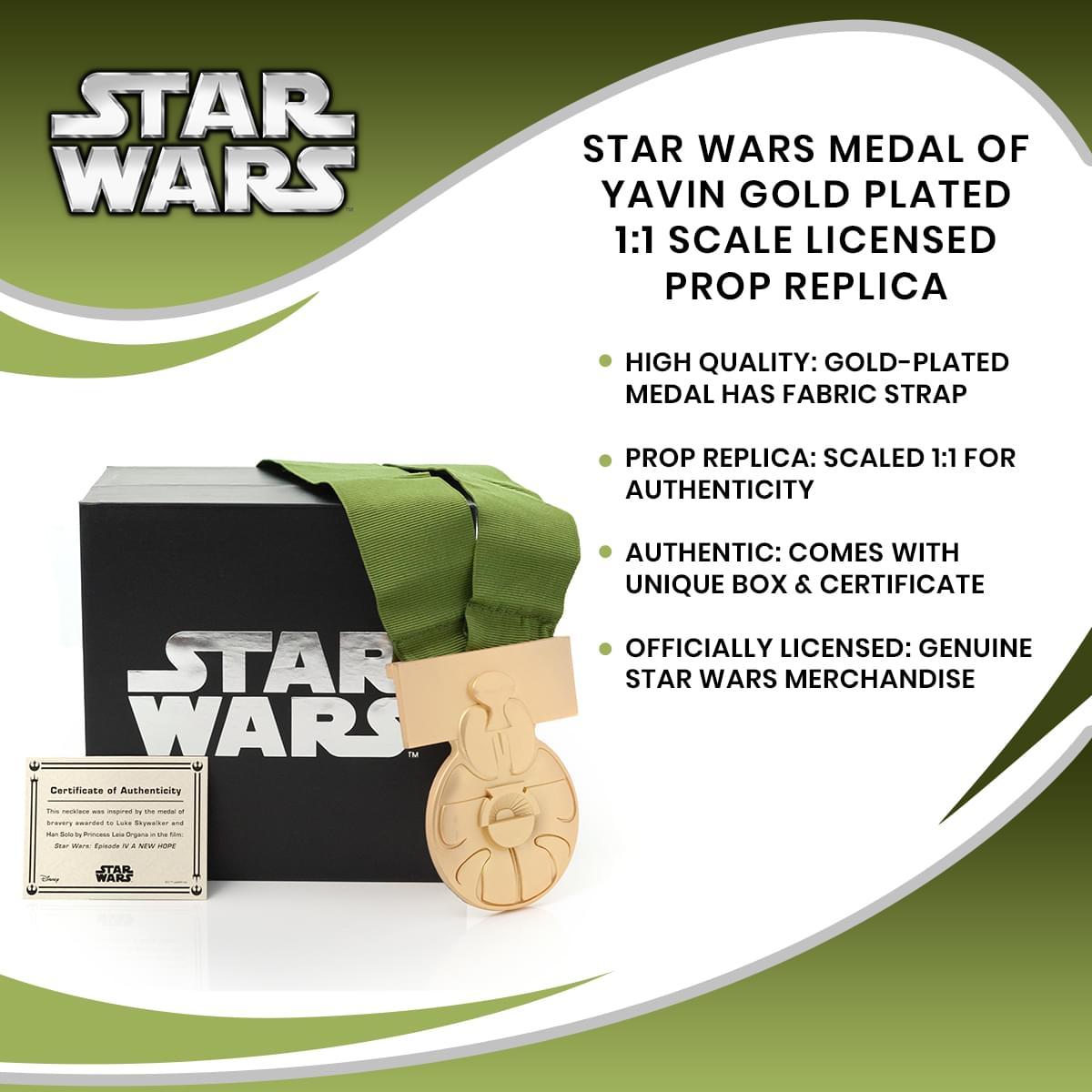 Star Wars Medal of Yavin Gold Plated 1:1 Scale Prop Replica picture