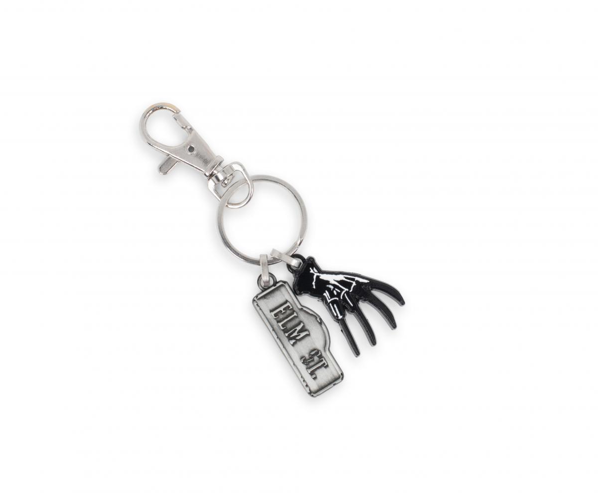 Nightmare On Elm Street Sign and Freddy Glove Metal Keychain picture