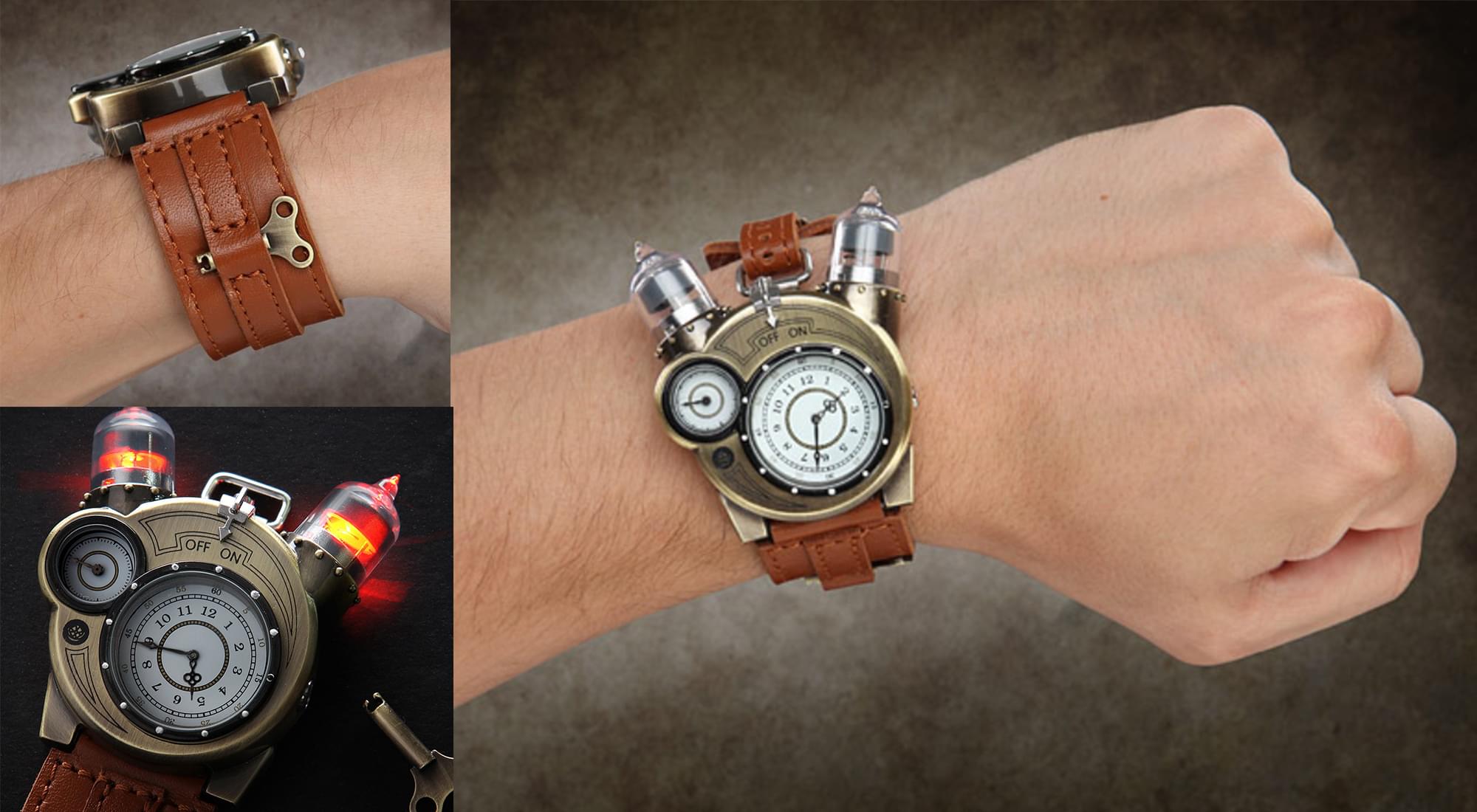 Steampunk Styled Tesla Analog Watch picture
