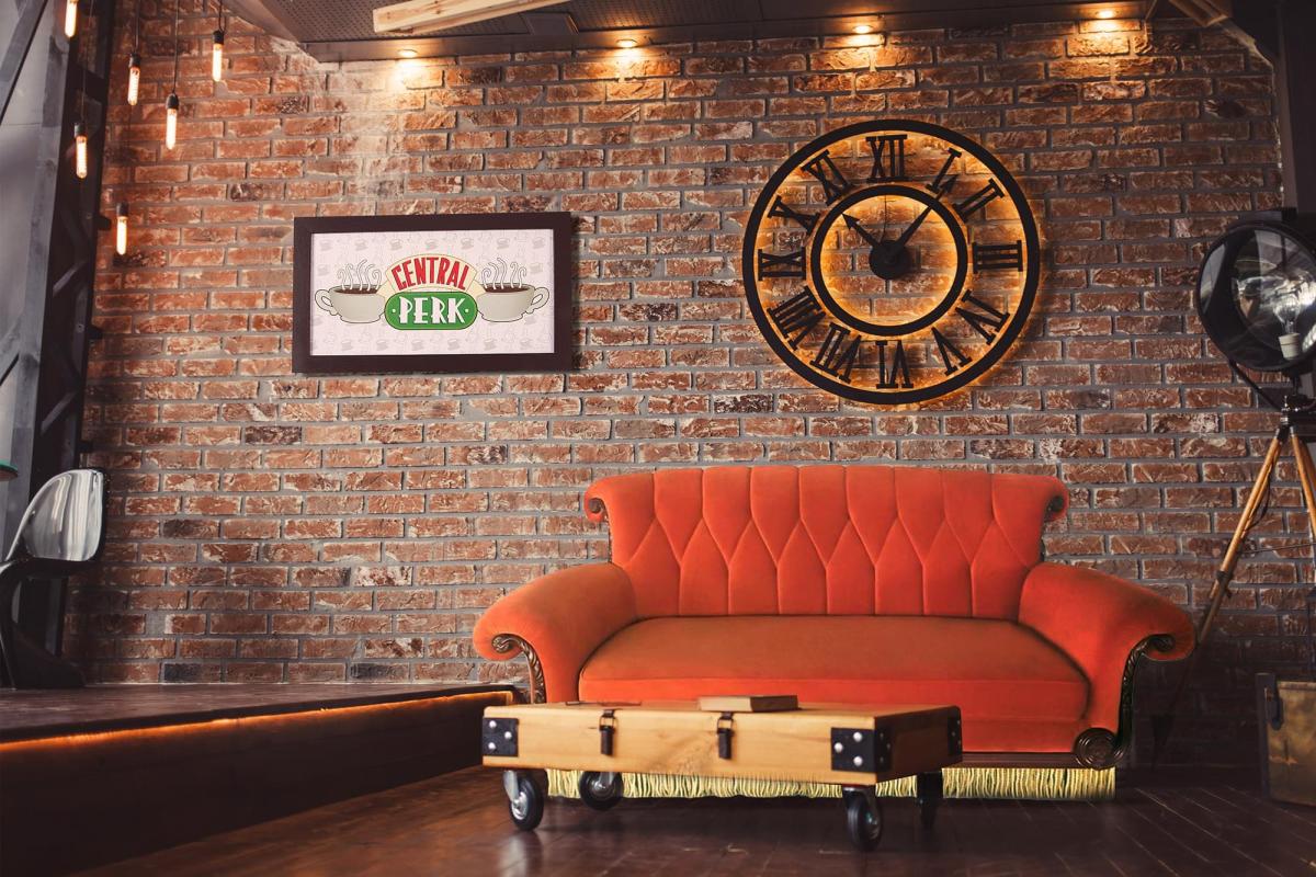 Friends Orange Central Perk 3 Seater Couch picture
