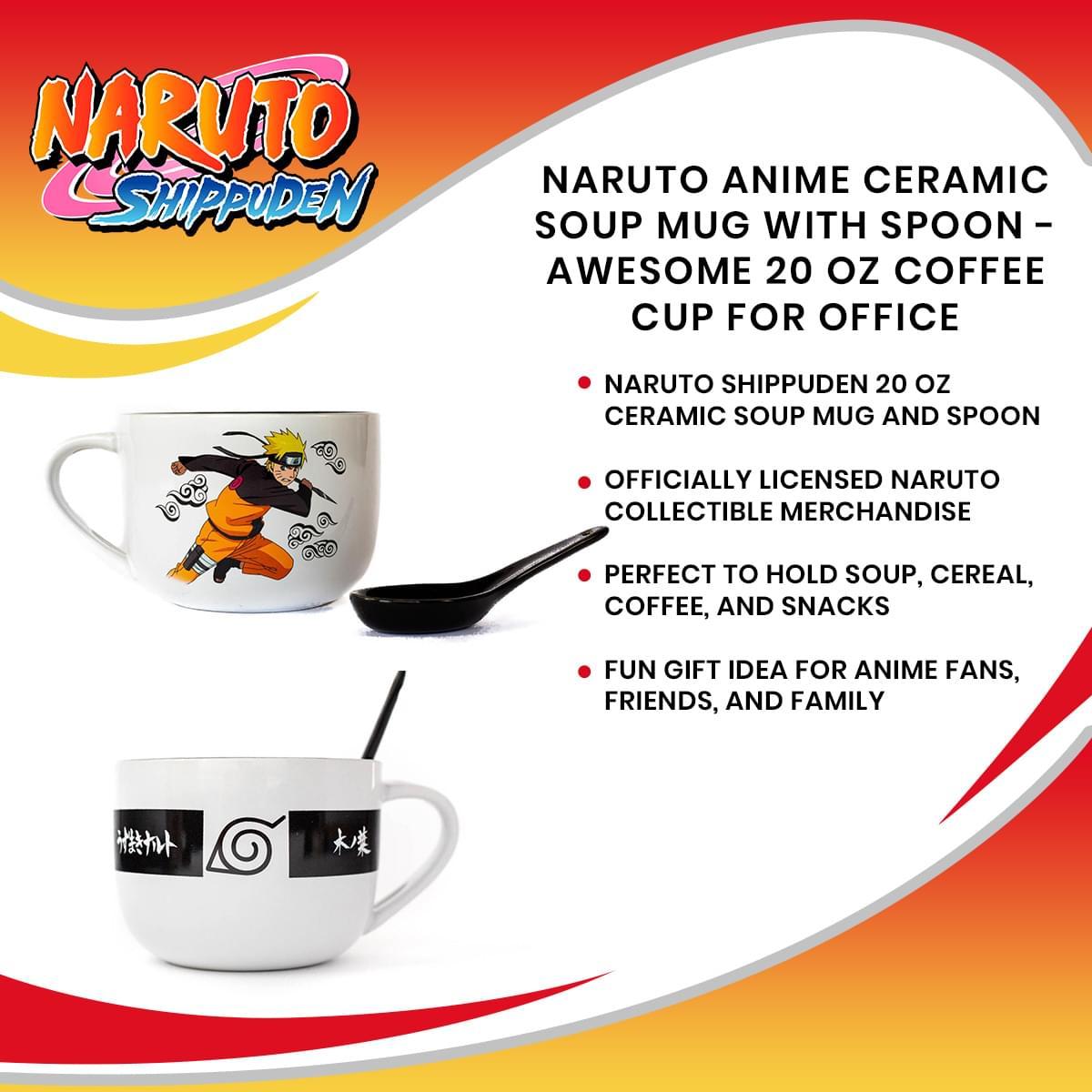 Naruto 20oz Ceramic Soup Mug with Spoon picture