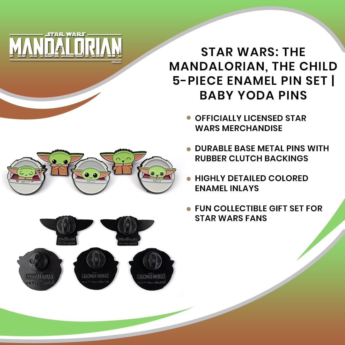 Star Wars The Mandalorian The Child 5 Piece Enamel Pin Set picture