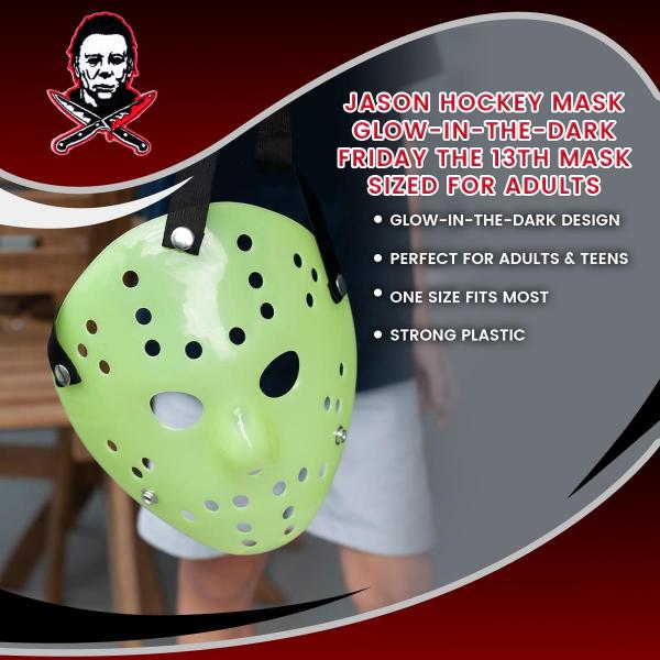 Friday the 13th Jason Adult Costume Mask - GITD Version picture