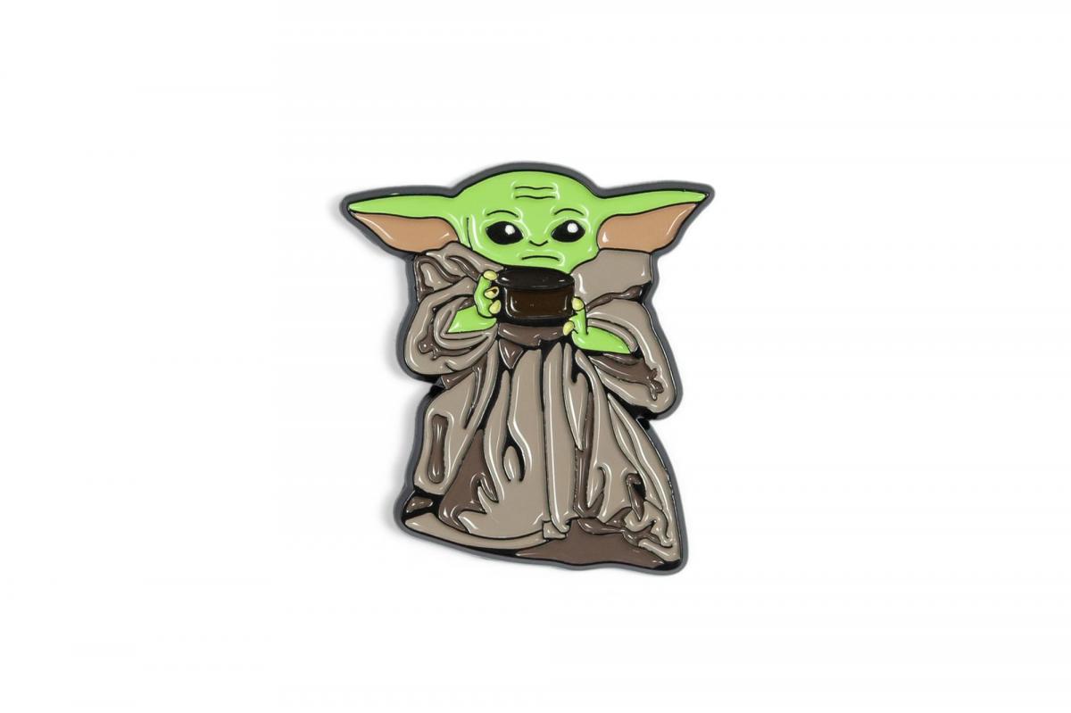 Star Wars Mandalorian Child With Soup Bowl Enamel Pin picture
