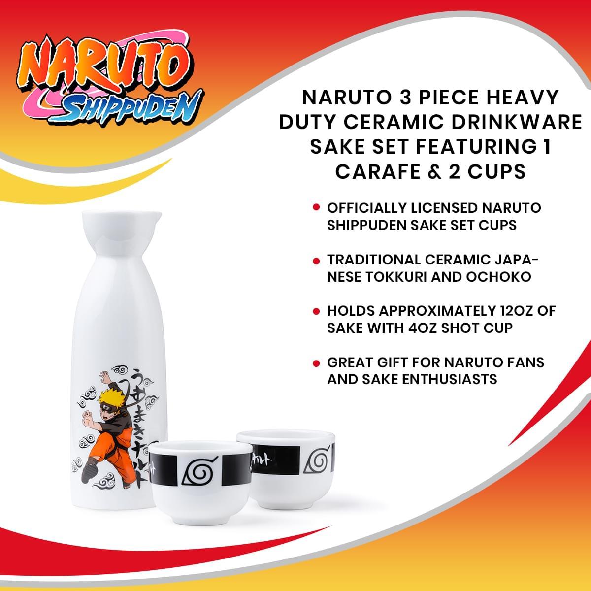 Naruto 3 Piece Ceramic Sake Set picture