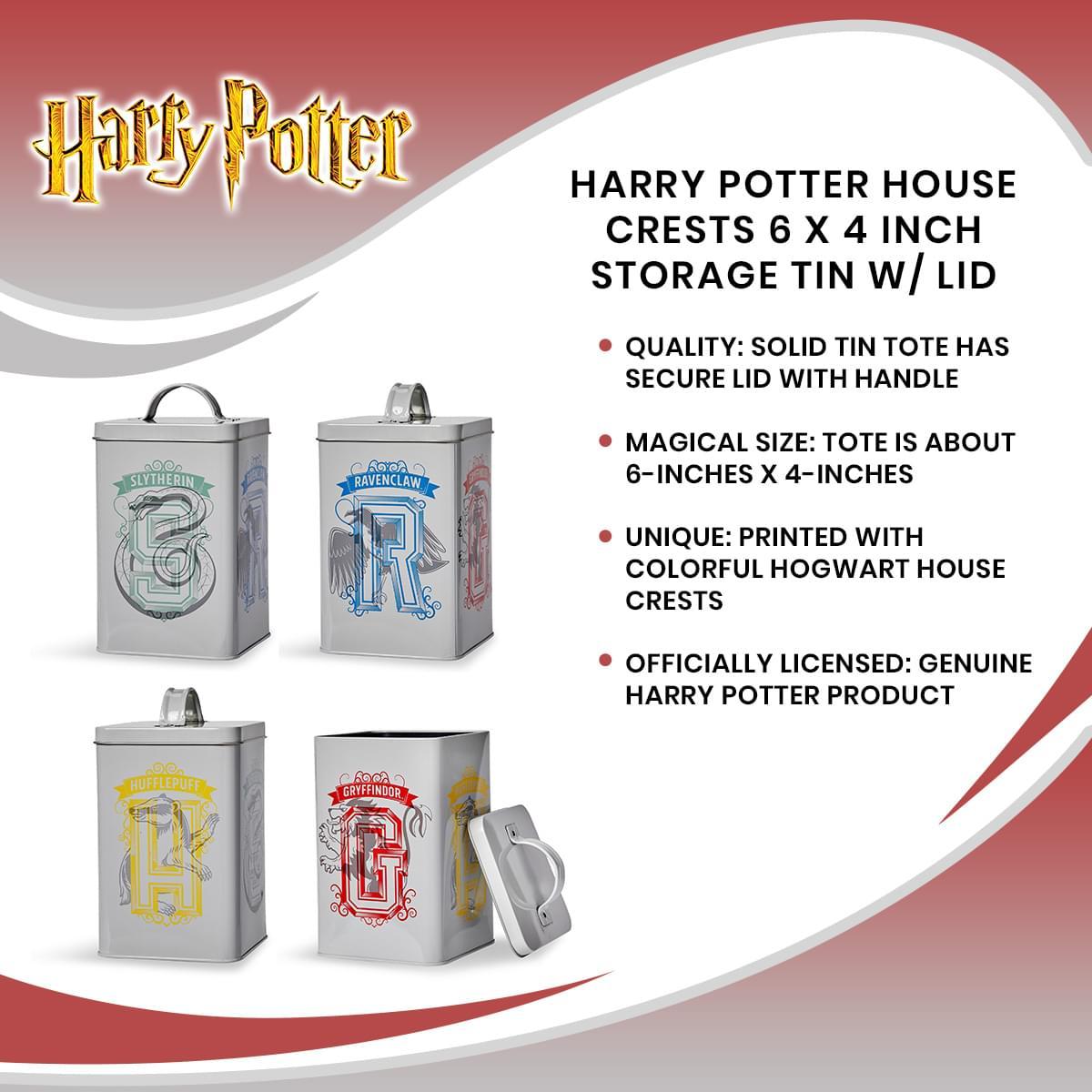Harry Potter House Crests 6 x 4 Inch Storage Tin w/ Lid picture
