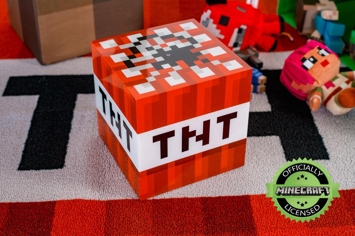 Minecraft TNT Block 6 Inch LED Mood Light Cube picture