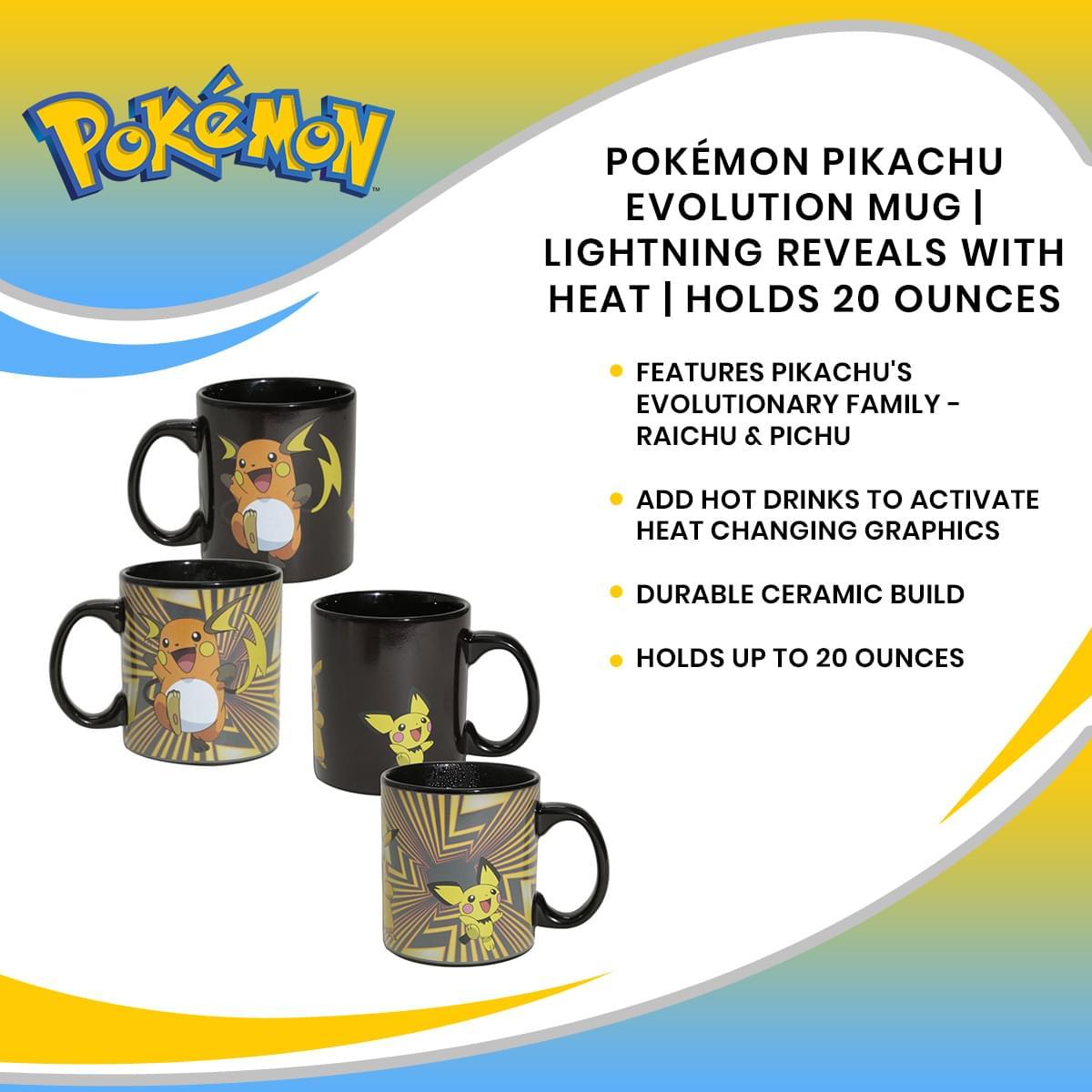 Pokemon Pikachu Evolution 20oz Heat Change Coffee Mug picture